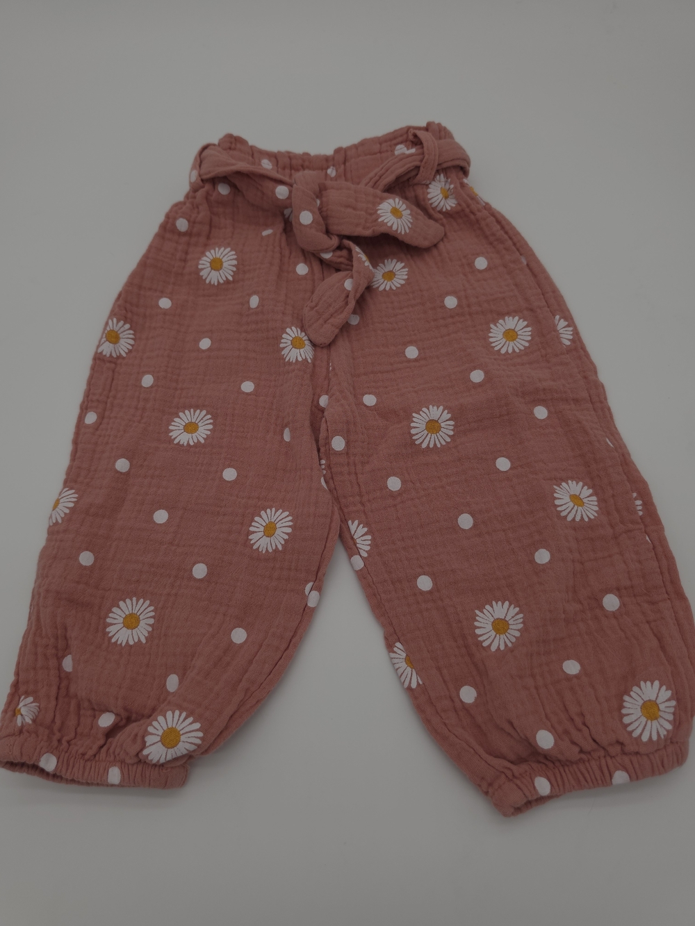 Toddler Daisy/Polka Dot Boho Elastic Waist Flowy Pants 18-24 Months